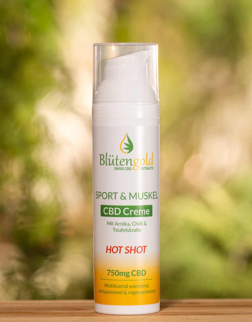Bluetengold Bio CBD Kosmetik CBD Creme Sport und Moskel Hot Shot